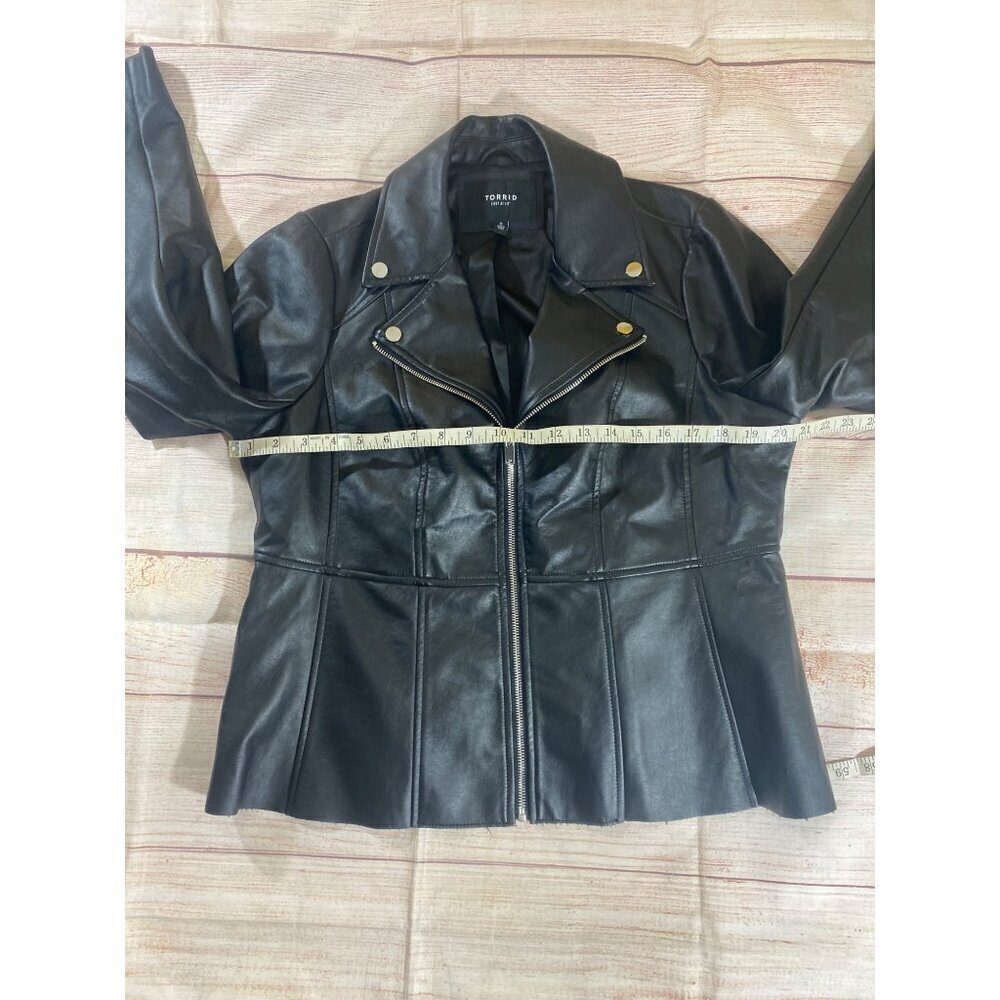 Torrid Women's Black Faux Leather Full Zip Jacket - 0 (Medium) - Picture 7 of 13